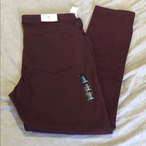 Eggplant purple skinny Gap jeans